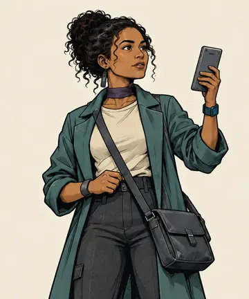 Illustrated character design of Seila