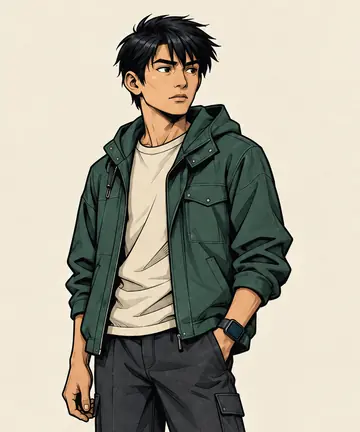 Illustrated character design of Zei Leimin